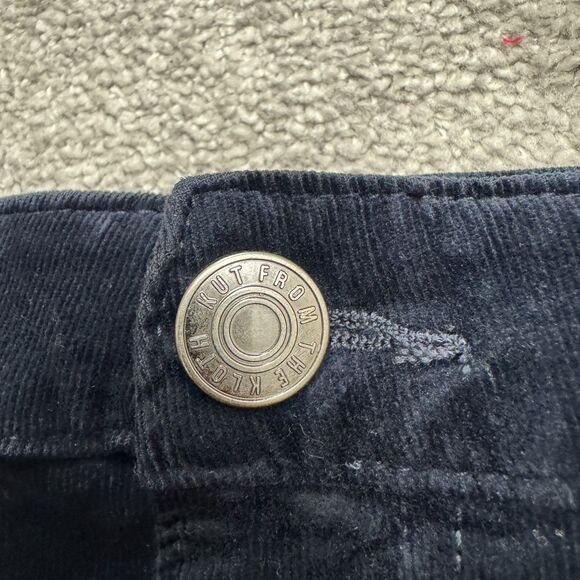 Kut From The Cloth Diana Skinny Corduroy Pants Womens 10 Navy Blue Straight NWT - Picture 3 of 16